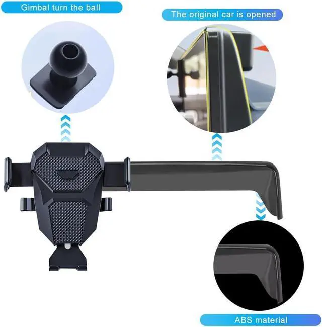 Alt view image 2 of 6 - KEPHTH Car Phone Holder for 2024 2025 VW/Volkswagen Atlas/Altas Cross Sport Accessories Dash Mount Cell Phone Holder for Most Smartphones Hands-Free 360 Degree Rotation