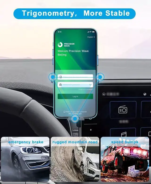 Alt view image 4 of 6 - KEPHTH Car Phone Holder for 2024 2025 VW/Volkswagen Atlas/Altas Cross Sport Accessories Dash Mount Cell Phone Holder for Most Smartphones Hands-Free 360 Degree Rotation