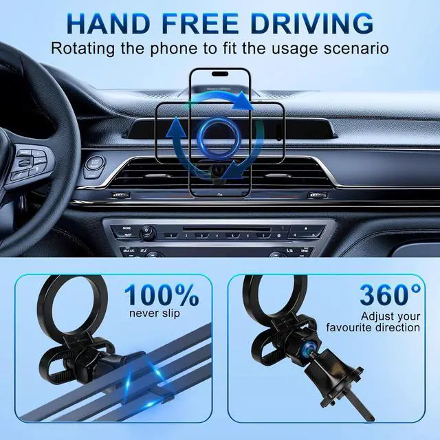 Alt view image 5 of 6 - LQCHETOU for Magsafe Car Mount, Phone Holders for Your Car, [Strongest Magnets] Magnetic Car Phone Holder Vent, Car Accessories for iPhone 16 15 Pro Plus Max 14 13 12 Mini MagSafe Case Phones