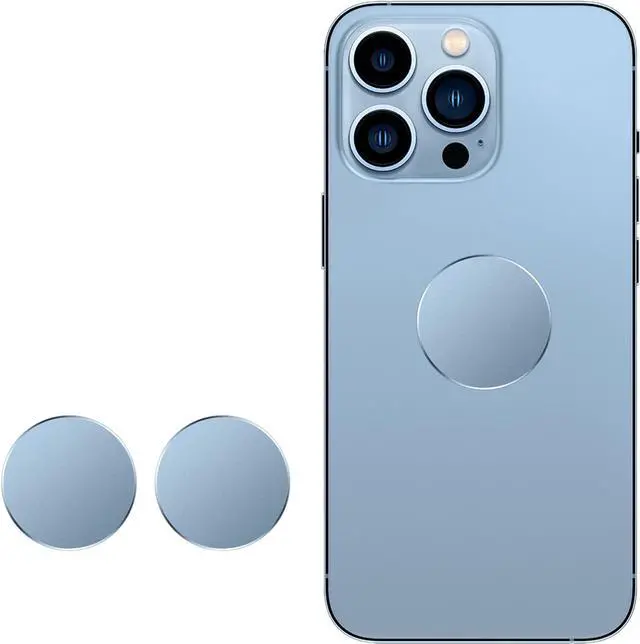 Alt view image 2 of 4 - Metal Ring Plate for Phone Mount Car Holder Metal Stickers Plate Phone Magnet (Compatible with Magnetic Mounts) 1.26" Frosted Round, Blue 2 Pack