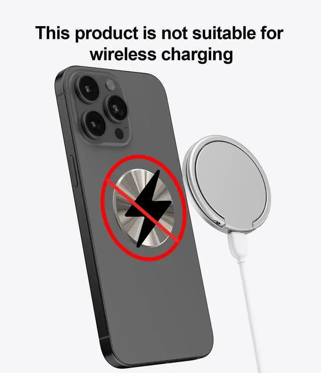 Alt view image 3 of 4 - Metal Ring Plate for Phone Mount Car Holder Metal Stickers Plate Phone Magnet (Compatible with Magnetic Mounts) 1.26" Frosted Round, Blue 2 Pack