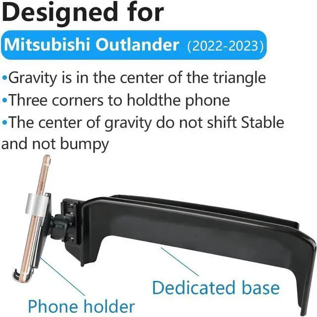 Alt view image 6 of 6 - LUNQIN Car Phone Holder for Mitsubishi Outlander 2022 2023 2024 and Outlander PHEV 2023 2024 Auto Interior Accessories Best Cell Phones Mount Cellphone Mobile Cradle Charging Navigation Screen Bracket