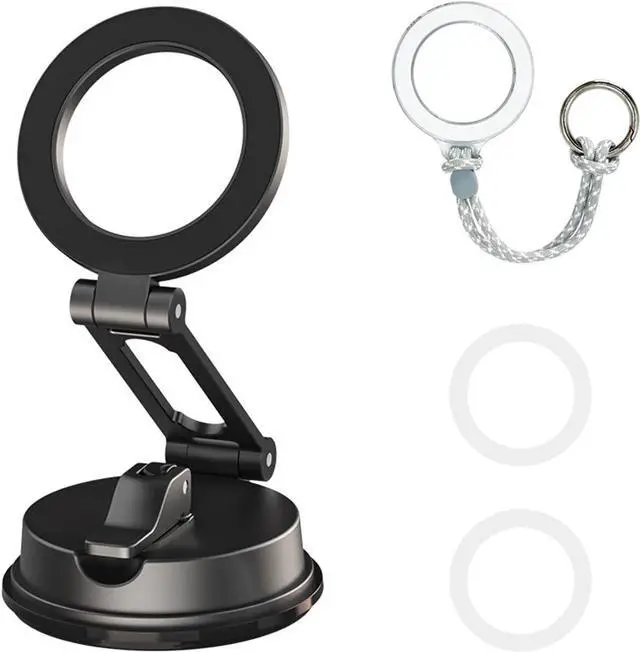 Main image of Magnetic Car Phone Mountwith Magnetic Phone Lanyard with Ring Holder