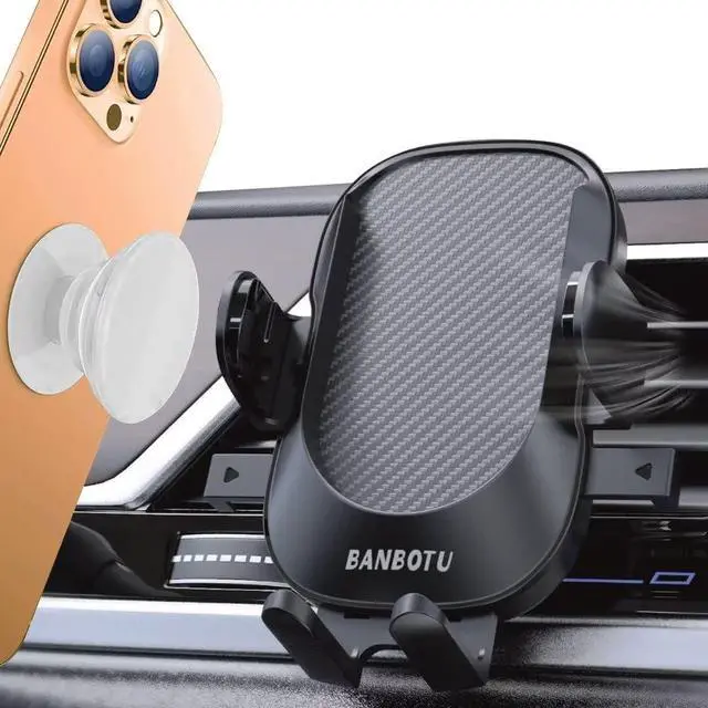 Main image of BANBOTU Car Phone Holder Mount - Socket Grips Pop Cradles Friendly, Hands-Free 360° Rotatable & Anti-Shake Air Vent Mount, Universal Car Phone Holder Compatible with Thick Case & All Mobiles