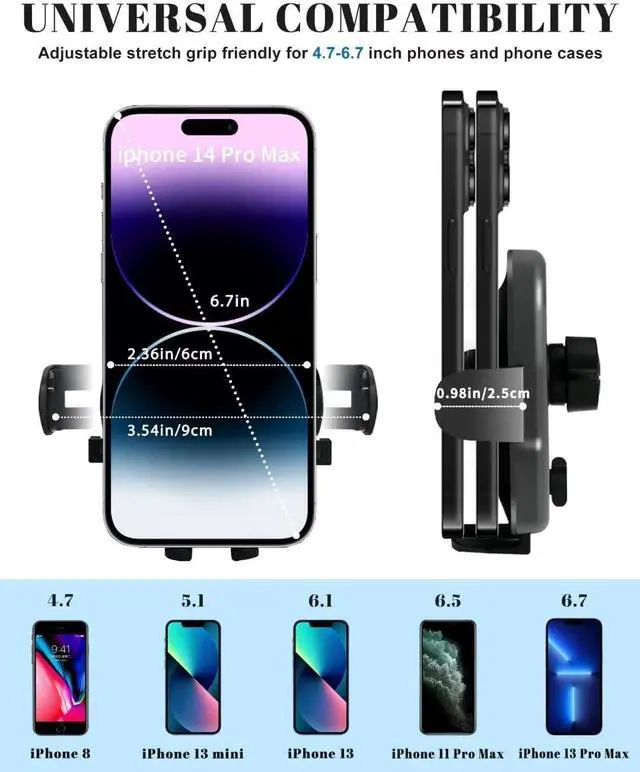 Alt view image 4 of 7 - BANBOTU Car Phone Holder Mount - Socket Grips Pop Cradles Friendly, Hands-Free 360° Rotatable & Anti-Shake Air Vent Mount, Universal Car Phone Holder Compatible with Thick Case & All Mobiles