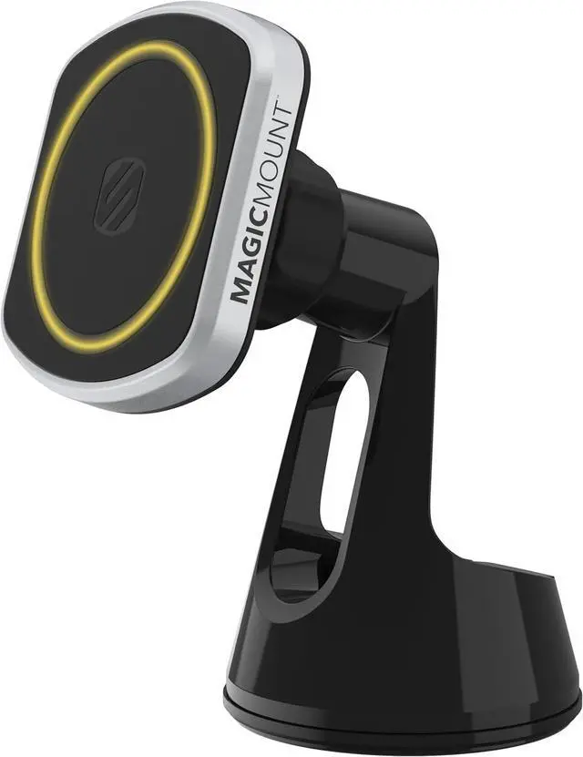 Alt view image 2 of 6 - Scosche MP2ROWD MagicMount Pro2 MagSafe Car Dashboard/Windshield Suction Mount, Magnetic Cell Phone Holder Compatible with iPhone 16/15/14/13/12 Series and More with Included MagicRing Adapter