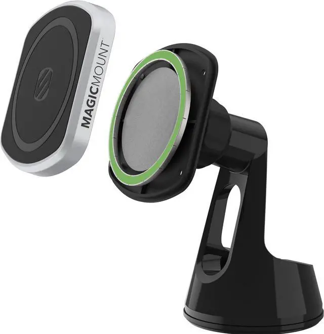 Alt view image 3 of 6 - Scosche MP2ROWD MagicMount Pro2 MagSafe Car Dashboard/Windshield Suction Mount, Magnetic Cell Phone Holder Compatible with iPhone 16/15/14/13/12 Series and More with Included MagicRing Adapter
