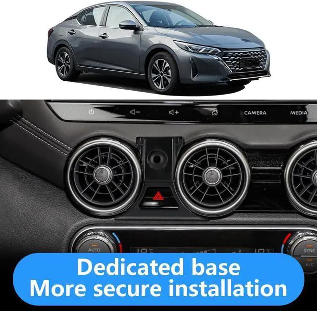 Alt view image 3 of 6 - LUNQIN Car Phone Holder for Nissan Sentra 2020 2021 2022 2023 2024 2025 S SV SR Auto Interior Accessories Best Cell Phones Mount Cellphone Mobile Cradle Charging Navigation Bracket Screen Stand