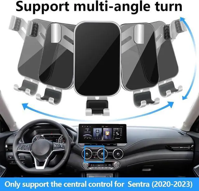 Alt view image 4 of 6 - LUNQIN Car Phone Holder for Nissan Sentra 2020 2021 2022 2023 2024 2025 S SV SR Auto Interior Accessories Best Cell Phones Mount Cellphone Mobile Cradle Charging Navigation Bracket Screen Stand