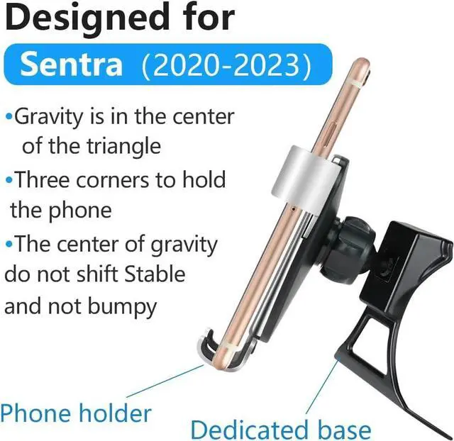 Alt view image 6 of 6 - LUNQIN Car Phone Holder for Nissan Sentra 2020 2021 2022 2023 2024 2025 S SV SR Auto Interior Accessories Best Cell Phones Mount Cellphone Mobile Cradle Charging Navigation Bracket Screen Stand