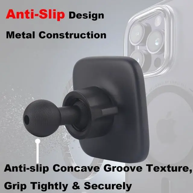 Alt view image 3 of 7 - Magnetic Cell Phone Holder Base with 20mm Ball for MagSafe iPhone 16 15 14 13 12 Series, Compatible with Bulletpoint Mounting Solutions (Square)