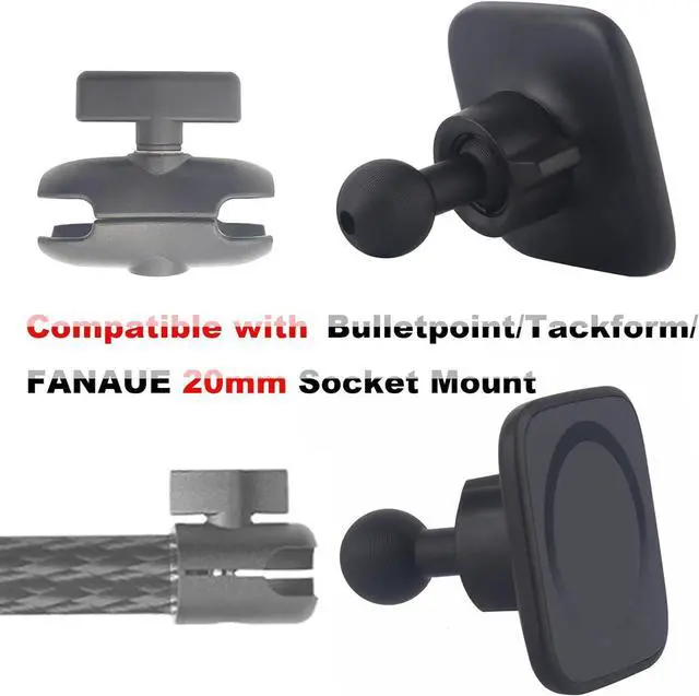 Alt view image 4 of 7 - Magnetic Cell Phone Holder Base with 20mm Ball for MagSafe iPhone 16 15 14 13 12 Series, Compatible with Bulletpoint Mounting Solutions (Square)