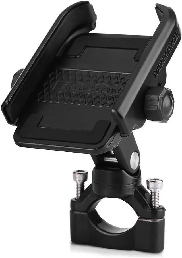 Main image of Motorcycle Phone Holder, Adjustable Bicycle Universal Phone Mount Holder with Spanner for 4-6inch Mobile Phone Black Electronic Accessories