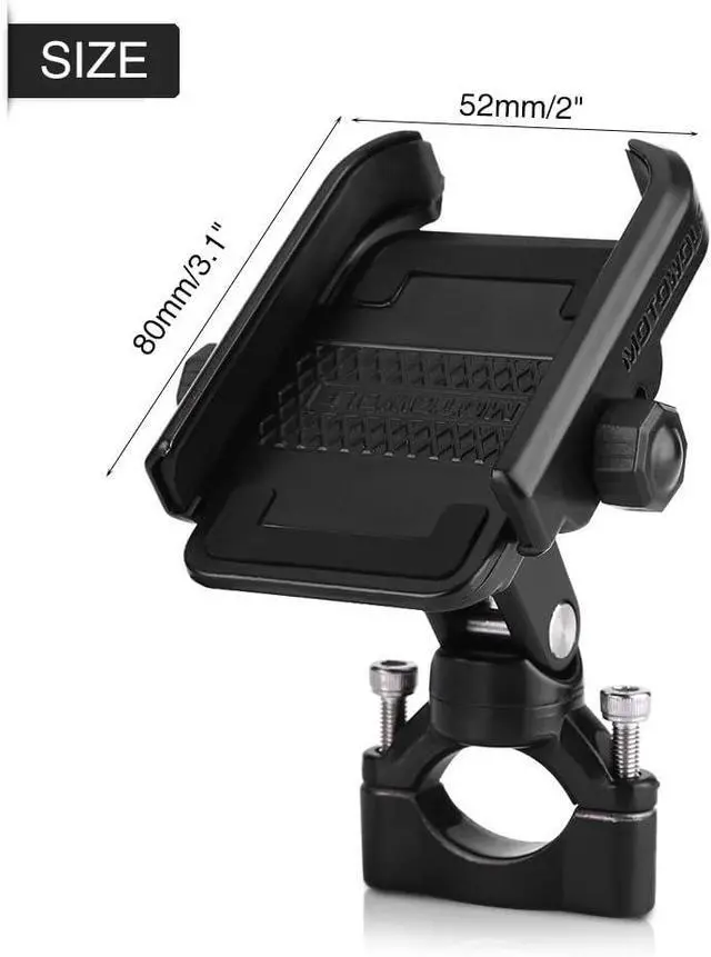 Alt view image 3 of 7 - Motorcycle Phone Holder, Adjustable Bicycle Universal Phone Mount Holder with Spanner for 4-6inch Mobile Phone Black Electronic Accessories