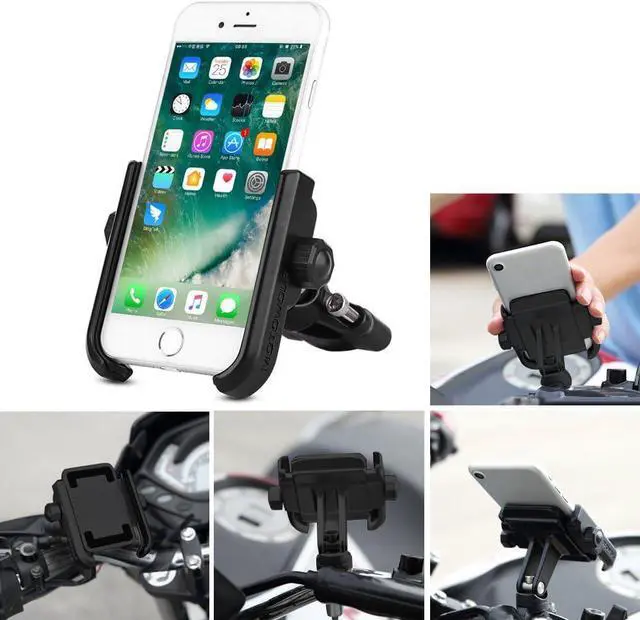 Alt view image 2 of 7 - Motorcycle Phone Holder, Adjustable Bicycle Universal Phone Mount Holder with Spanner for 4-6inch Mobile Phone Black Electronic Accessories