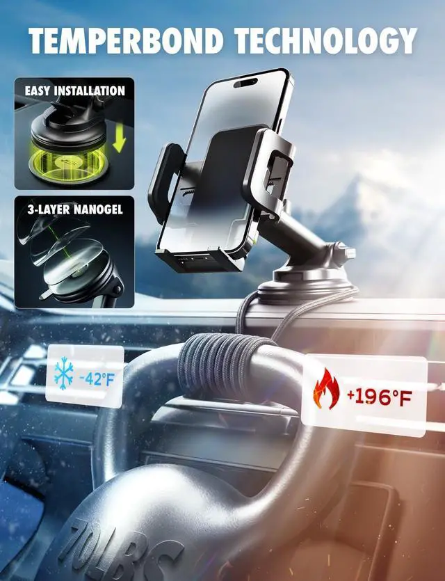 Alt view image 3 of 7 - Bracketron TripGrip Extend Cell Phone Mount Phone Holder for Car Dashboard Windshield Expandable