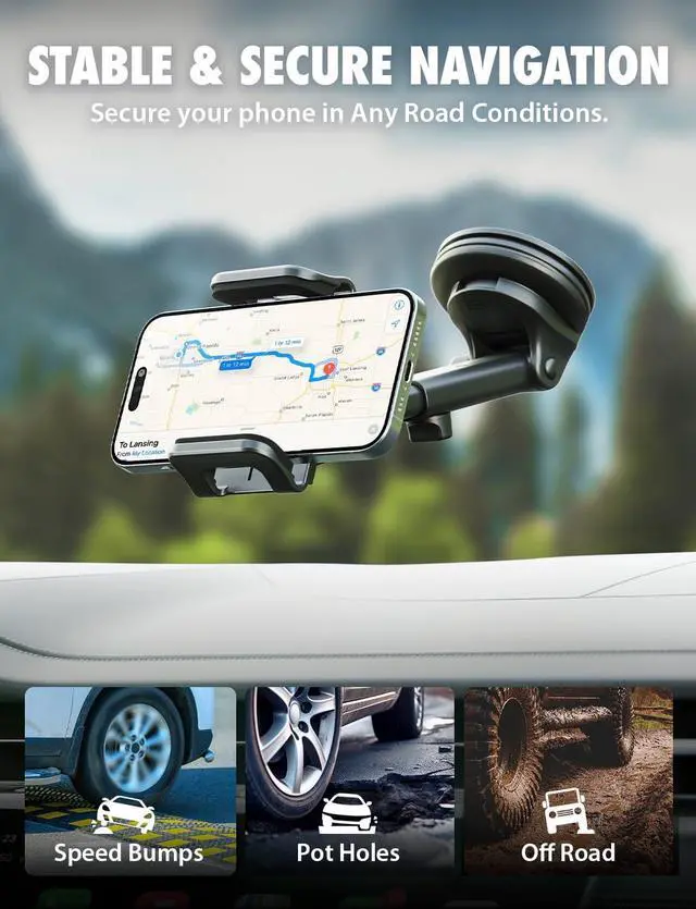Alt view image 6 of 7 - Bracketron TripGrip Extend Cell Phone Mount Phone Holder for Car Dashboard Windshield Expandable