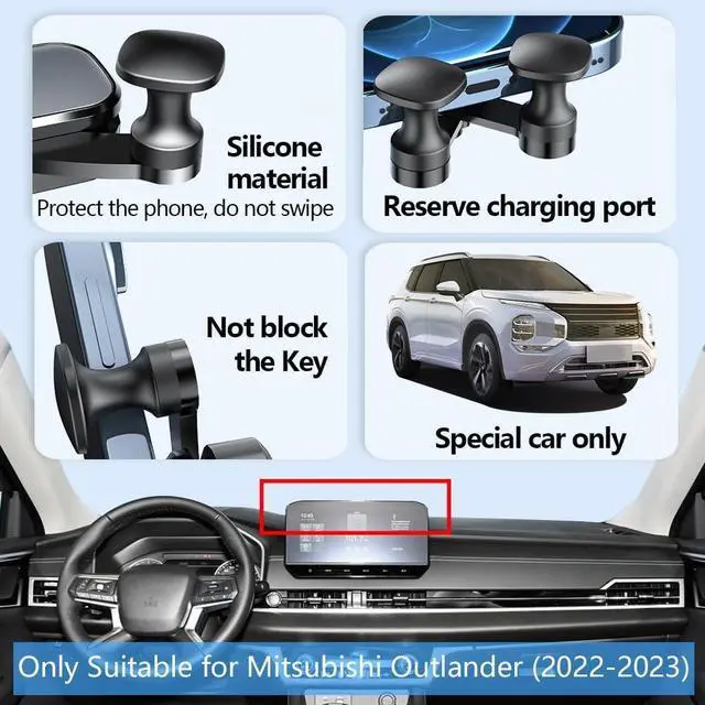 Alt view image 5 of 6 - LUNQIN Car Phone Holder Mount for Mitsubishi Outlander 2022-2025 9-inch Screen Auto Accessories Interior Decoration Mobile Cell Smartphone Bracket