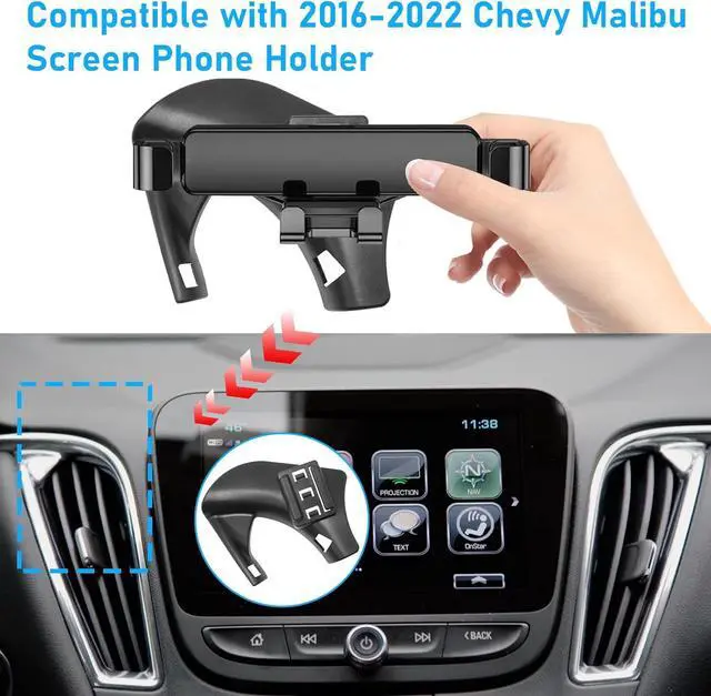 Alt view image 2 of 7 - APESER Compatible with Chevy Malibu Phone Holder Mount 2017-2022 for Car Air Vent,Malibu Cell Phone Mount Anti-Shake,9th Gen Malibu Phone Holder Mount-360 Degree Rotation Malibu Vent Phone Stand,Black