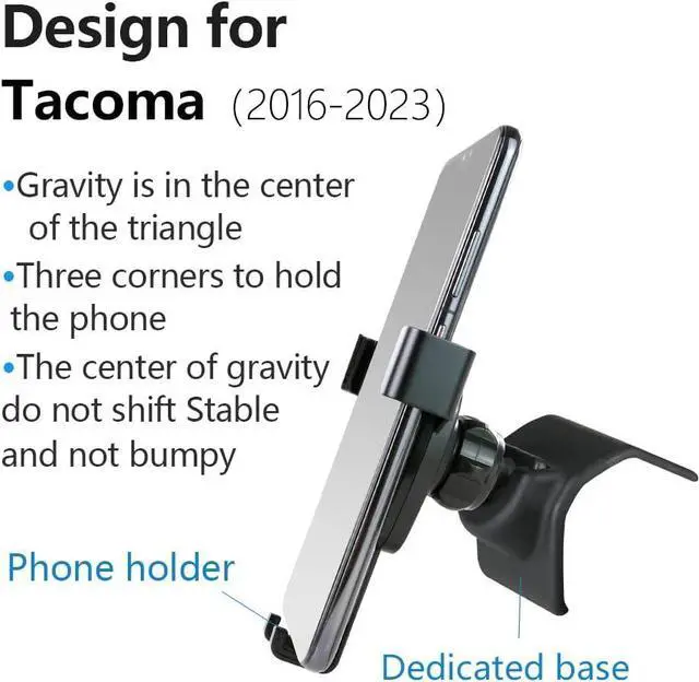 Alt view image 6 of 6 - LUNQIN Car Phone Holder for Toyota Tacoma 2016 2017 2018 2019 2020 2021 2022 2023 Auto Accessories Navigation Bracket Interior Decoration Mobile Cell Phone Mount