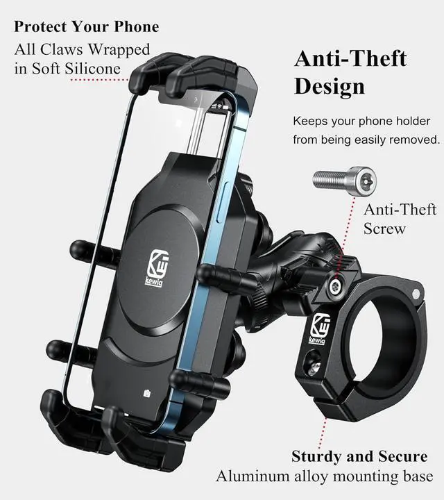 Alt view image 3 of 7 - BRCOVAN UTV Phone Mount with Vibration Dampener & High-Speed Secure Lock, Anti-Theft Heavy Duty Adjustable Phone Holder Fit on 1.5''/1.65''/1.75''/1.85''/2'' Roll Cage Bar, for 5.4''-7.2'' Smartphones
