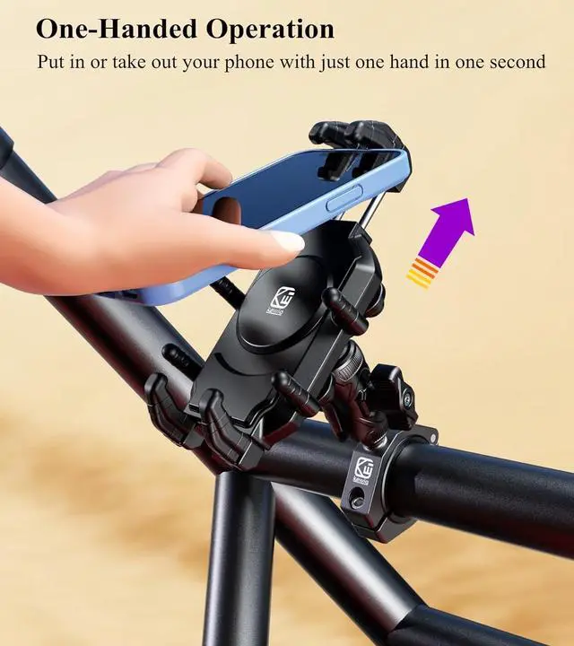 Alt view image 4 of 7 - BRCOVAN UTV Phone Mount with Vibration Dampener & High-Speed Secure Lock, Anti-Theft Heavy Duty Adjustable Phone Holder Fit on 1.5''/1.65''/1.75''/1.85''/2'' Roll Cage Bar, for 5.4''-7.2'' Smartphones