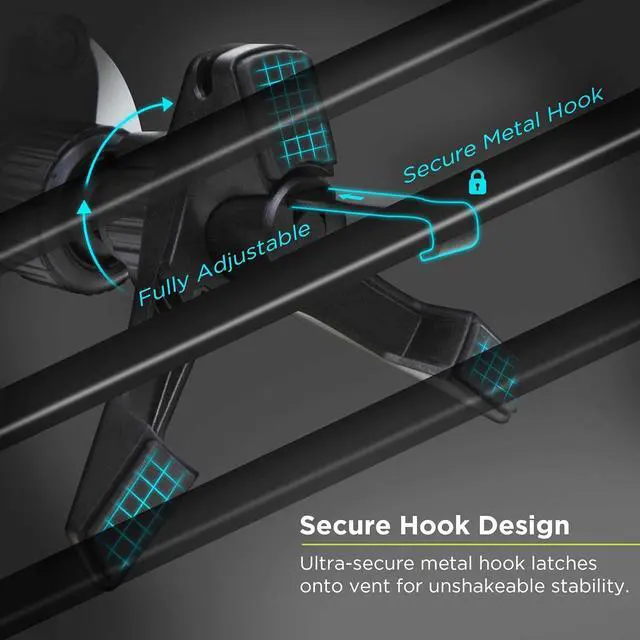 Alt view image 3 of 6 - PureGear Magnetic Car Mount, MagSafe Compatible, Air Vent/Dashboard Mounting Phone Holder for iPhone 15/14/13/12, Hands-Free, 360° Rotation (Black)