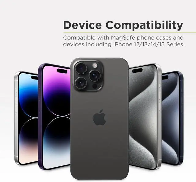 Alt view image 6 of 6 - PureGear Magnetic Car Mount, MagSafe Compatible, Air Vent/Dashboard Mounting Phone Holder for iPhone 15/14/13/12, Hands-Free, 360° Rotation (Black)