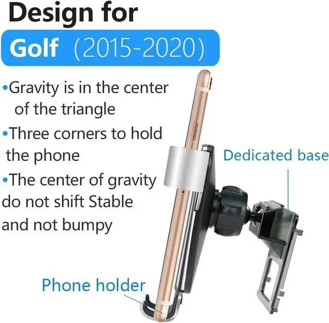 Alt view image 6 of 6 - LUNQIN Car Phone Holder for Volkswagen Golf GTI 2015-2021 & VW Golf R 2015-2021 MK7 MK7.5 Hatchback Auto Interior Accessories Best Cell Phones Mount Cellphone Mobile Cradle Charging Navigation Bracket