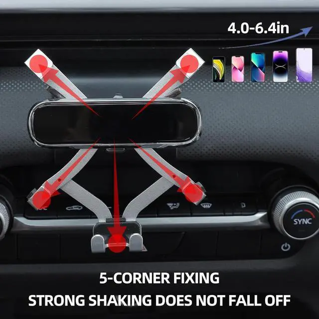 Alt view image 3 of 6 - WUJZ Compatible with Mazda CX50 Accessories Phone Holder for Mazda CX50, Snap-On Installation, Custom Fit for 2022-2025 Mazda CX50 Accessories(Silver)