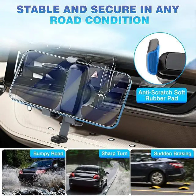 Alt view image 3 of 6 - Sunsdrew Car Phone Holder for 2023 2022-2020 Toyota Highlander Accessories Air Vent Cell Phone Holder Handsfree Thick Case Friendly Phone Mount Holder for 4-7 inch Phone Stand (NOT for Platinum)