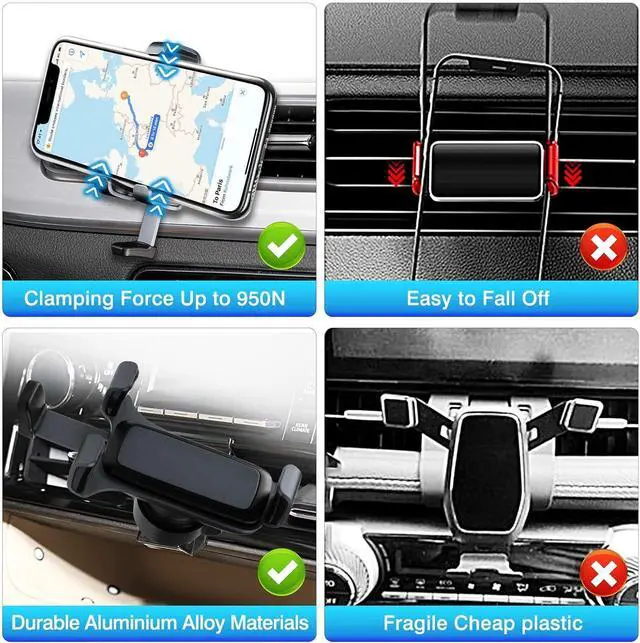 Alt view image 6 of 6 - Sunsdrew Car Phone Holder for 2023 2022-2020 Toyota Highlander Accessories Air Vent Cell Phone Holder Handsfree Thick Case Friendly Phone Mount Holder for 4-7 inch Phone Stand (NOT for Platinum)