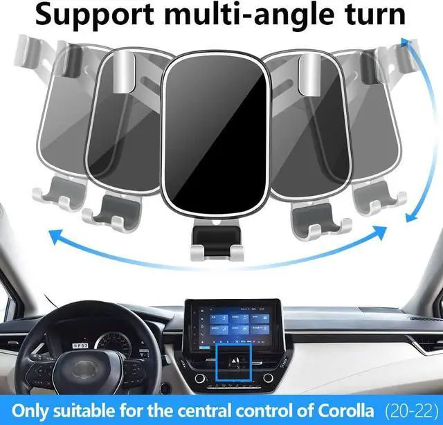 Alt view image 5 of 6 - LUNQIN Car Phone Holder for Toyota Corolla 2020 2021 2022 2023 2024 2025 and Corolla Cross 2022-2025 & Hybrid Hatchback Auto Interior Accessories Cell Phones Mount Cellphone Mobile Charging GPS Cradle