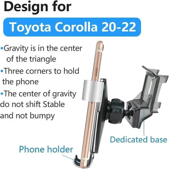 Alt view image 6 of 6 - LUNQIN Car Phone Holder for Toyota Corolla 2020 2021 2022 2023 2024 2025 and Corolla Cross 2022-2025 & Hybrid Hatchback Auto Interior Accessories Cell Phones Mount Cellphone Mobile Charging GPS Cradle