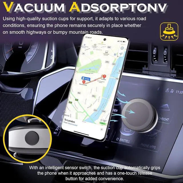 Alt view image 3 of 7 - Fostex 360 Rotatable Car Magnetic Phone Holder, Universal Compatible, Strong Magnetic Safety, Super Viscosity, 360 Rotation, Portable, Multipurpose Phone Mount for Smartphones
