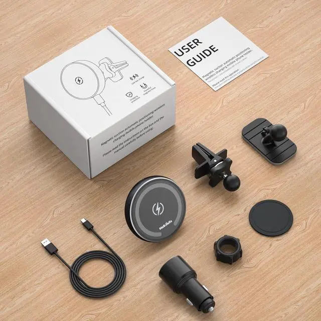 Alt view image 7 of 7 - Magnetic Wireless Car Charger, Auto Alignment for Magsafe Car Mount Charger iPhone 12/13 Mini, Pro, Pro Max, Car Air Vent and Car Dashboard Phone Holder with 36W QC 3.0 Fast Car Charger (Black)