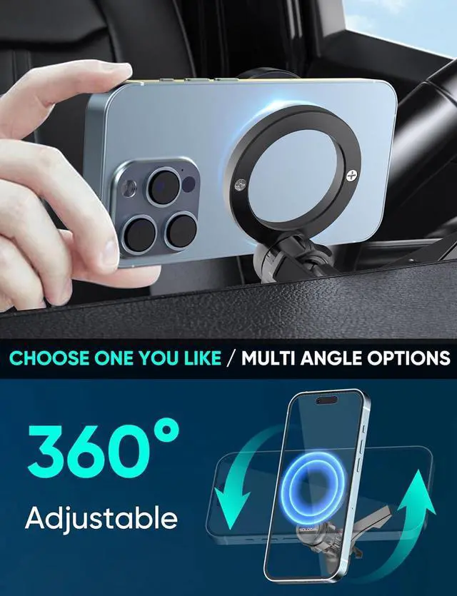 Alt view image 6 of 7 - sdlogal for MagSafe Car Mount - [Super Magnets] Magnetic Car Phone Mount, Air Vent Phone Holder Car, Magnetic Car Mount for iPhone 16 15 14 13 12 Pro Max Plus, Black