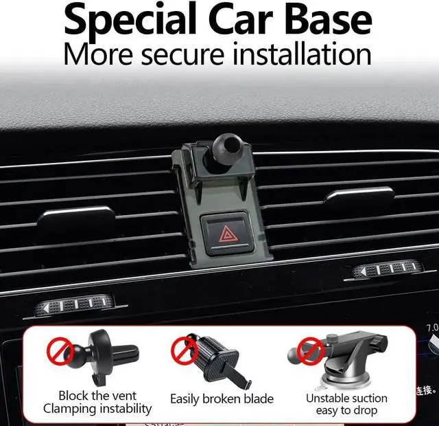 Alt view image 2 of 6 - LUNQIN Car Phone Holder Mount for VW Golf 7 MK7 R GTI 2015 2016 2017 2018 2019 2020 2021 Auto Accessories Interior Decoration Mobile Cell Smartphone Bracket