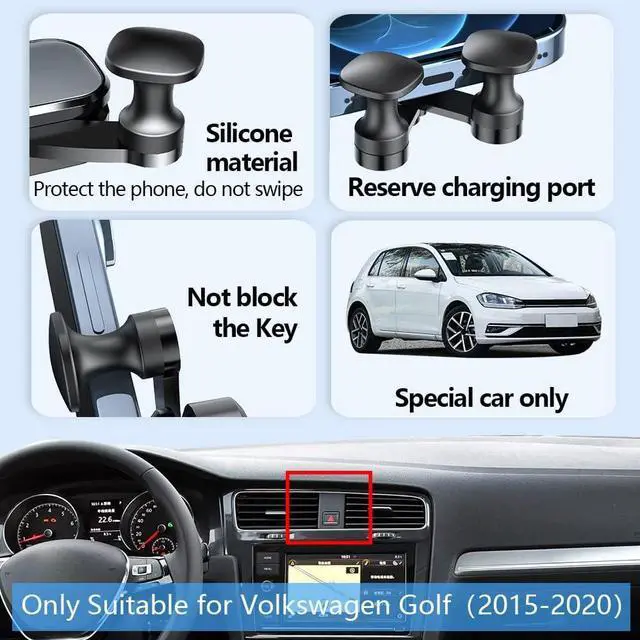 Alt view image 5 of 6 - LUNQIN Car Phone Holder Mount for VW Golf 7 MK7 R GTI 2015 2016 2017 2018 2019 2020 2021 Auto Accessories Interior Decoration Mobile Cell Smartphone Bracket