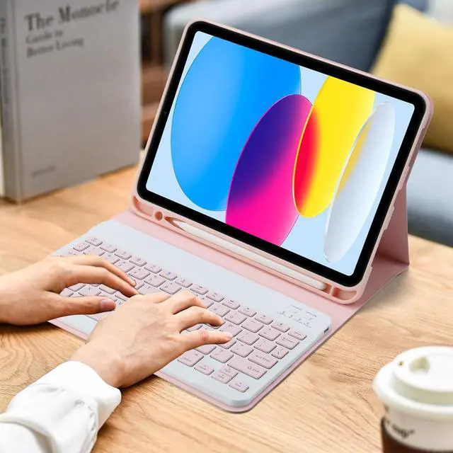 Alt view image 7 of 7 - Rechargeable Bluetooth Keyboard and Mouse Combo for iPad, Ultra-Slim Portable Wireless Mouse Keyboard for iPad Pro Air Mini iPhone Samsung Tablet Cell Phone Android, iPadOS/iOS 13 and Above (Pink)