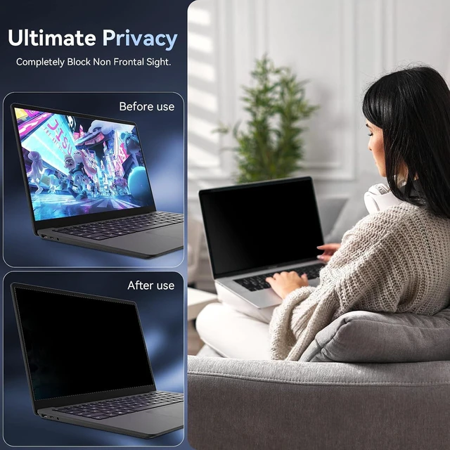 Alt view image 2 of 7 - Laptop Privacy Screen Compatible with 13.3 Inch 16:9 Aspect Ratio 294x166mm