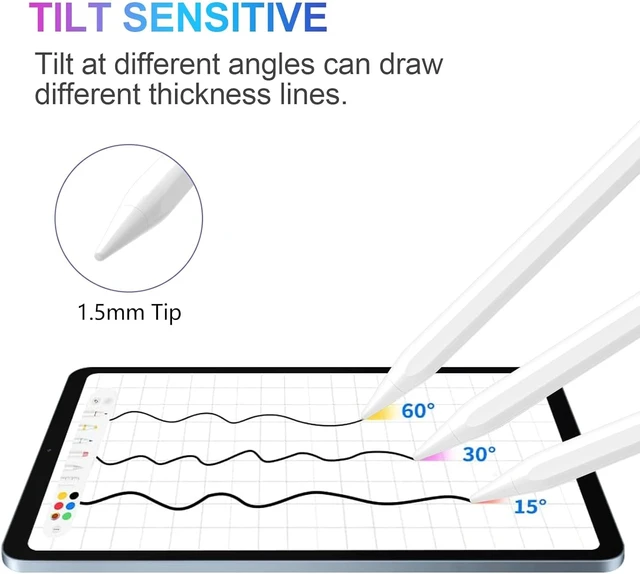 Alt view image 5 of 7 - Stylus Pen for iPad Pro Air Mini 2018-2026 Palm Rejection Fast Charge