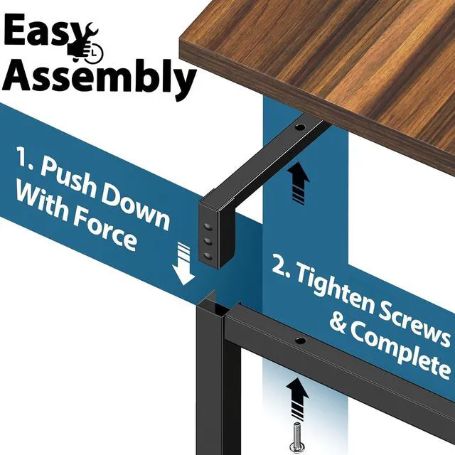 Alt view image 7 of 7 - SHW Mission 40-Inch Home Office Computer Desk, Walnut