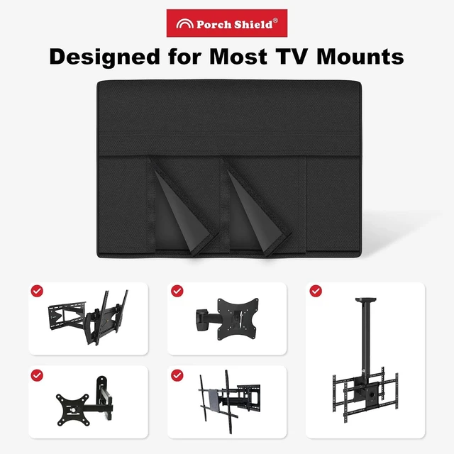 Alt view image 3 of 7 - Porch Shield Outdoor TV Cover for LCD LED Plasma, 26-32 inches, Black