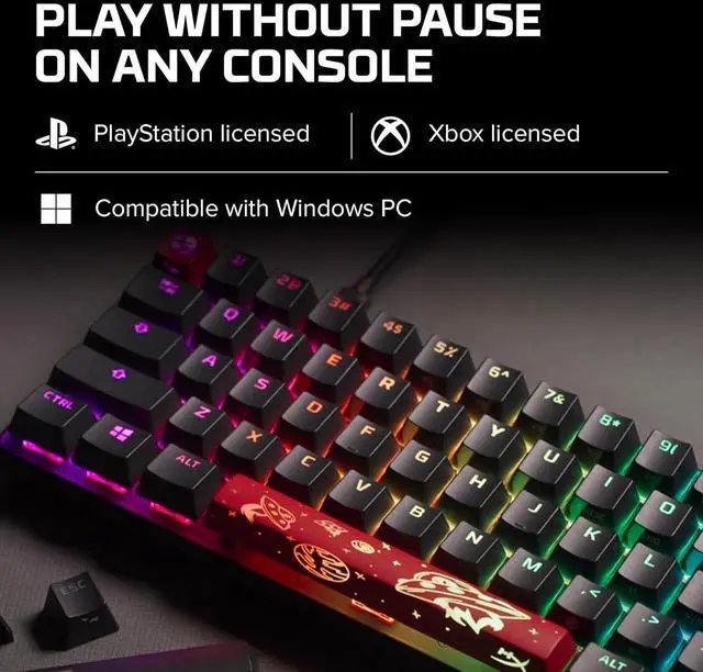 Alt view image 7 of 7 - HyperX Alloy Origins 65 - Mechanical Gaming Keyboard Compact 65% Form Factor - Linear Red Switch - Double Shot PBT Keycaps - RGB LED Backlit - NGENUITY Software Compatible,Black
