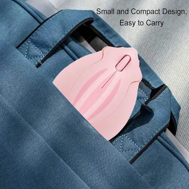 Alt view image 4 of 7 - CHUYI Cute Animal Hamster Shape Wireless Silent Mouse Cartoon Mini Portable Travel Mute 1200DPI Novelty Optical Unique Small Cordless Quiet Mice for Computer Laptop PC for Kids Gift (1 Pack-Pink)