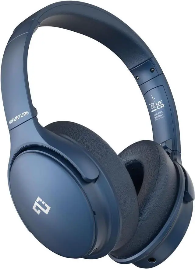 Main image of INFURTURE Active Noise Cancelling Over Ear Bluetooth Headphone Deep Bass H1 | Comfortable, Hi-Fi Stereo, 90H Playtime, Low Latency, Foldable Lightweight for Travel, Office, Sport Running - Blue