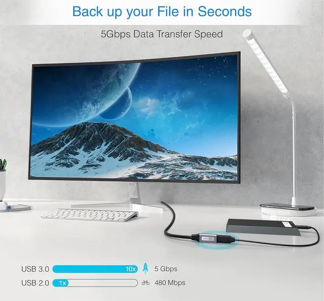 Alt view image 2 of 7 - BlueRigger USB 3.0 Extension Cable 10FT (5 Gbps USB Extender Cord) - Long USB Extension Cable for Webcam, VR Headset, Printer, Hard Drive, Keyboard, Mouse