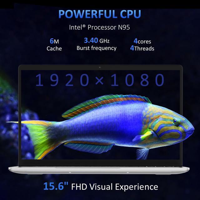 Alt view image 5 of 7 - KurieTim Laptop Computer, 16GB DDR4 RAM, 512GB SSD, Intel N95 CPU(up to 3.4 GHz), Work Laptop 15.6" FHD IPS Screen, Windows 11 Pro Notebooks, Mini HDMI, USB3.0x2, Backlit Keyboard