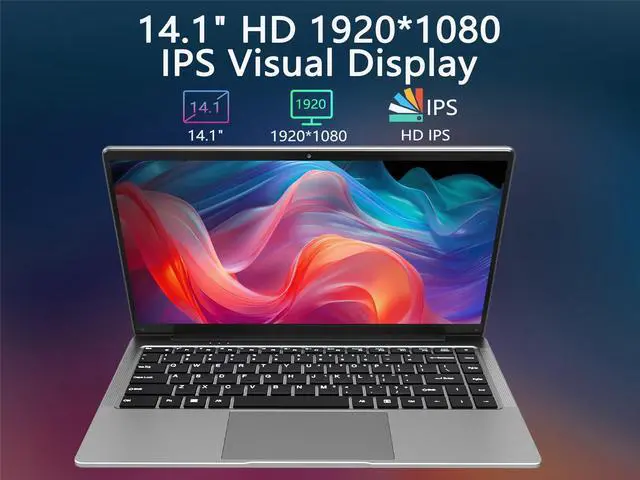 Alt view image 5 of 7 - KurieTim 14.1" Full HD 1920 * 1080p Laptop Computer, Intel Celeron Quad-Core J4125 Processor(up to 2.70 GHz), 8GB DDR4 RAM 512GB SSD, Intel UHD Graphics 600 Windows 11 Laptop for Work